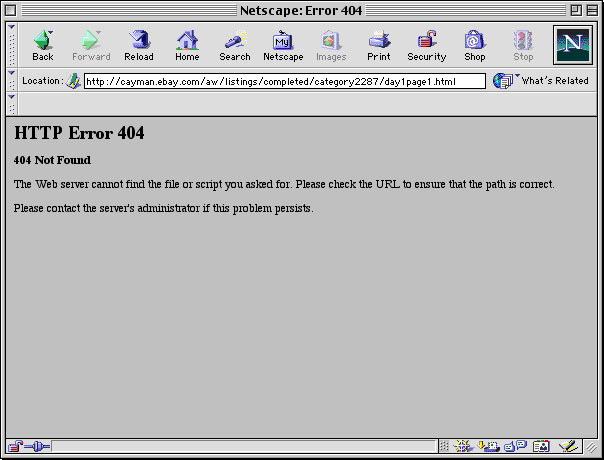 eBay HTTP Error 404