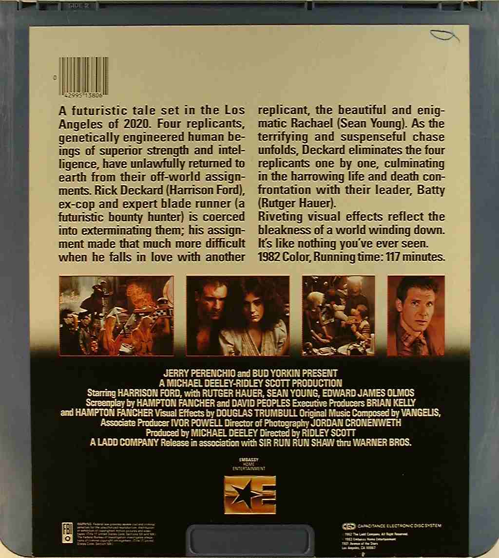 CED title precursor to the Blu-ray DVD movie disc format