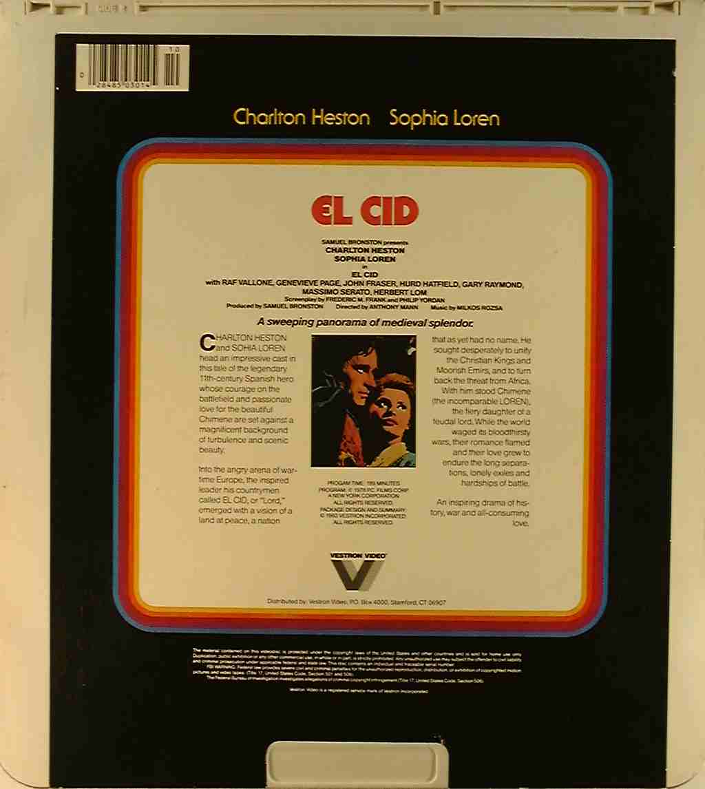 CED title precursor to the Blu-ray DVD movie disc format