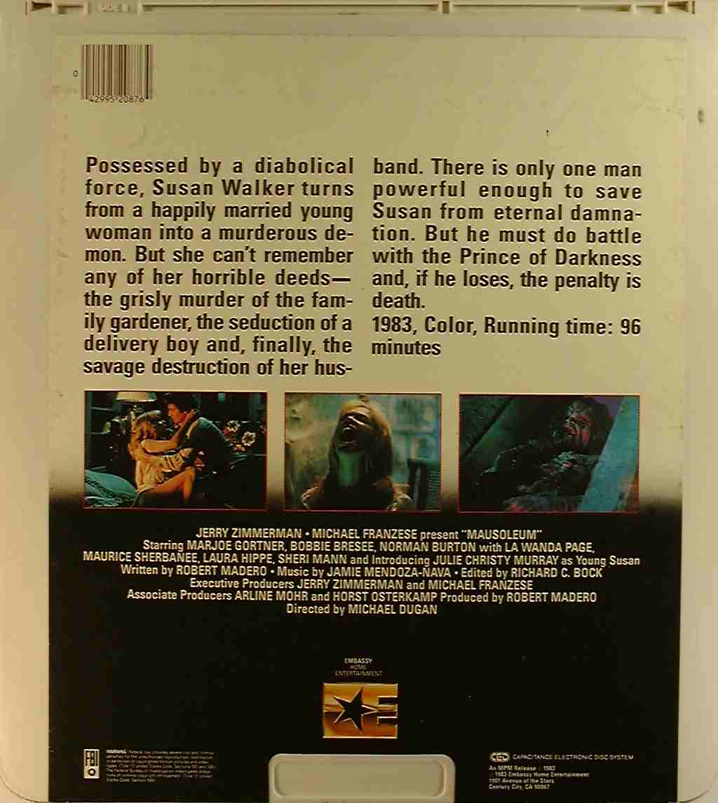 CED title precursor to the Blu-ray DVD movie disc format