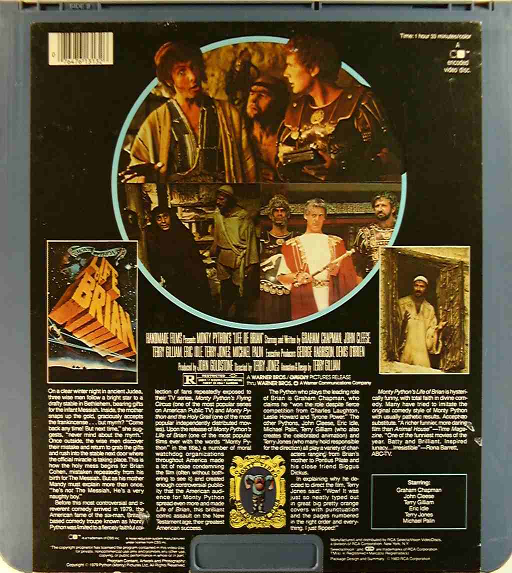 CED title precursor to the Blu-ray DVD movie disc format